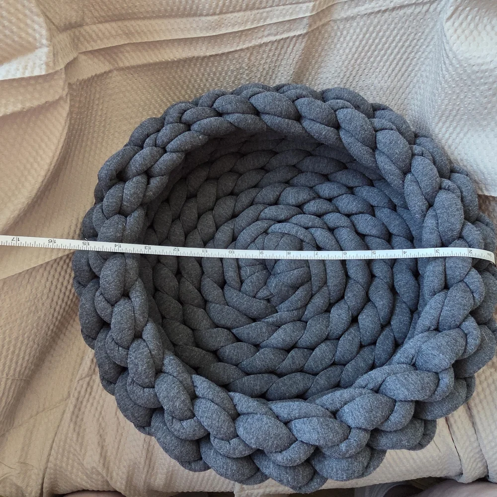 Cozy Knit Basket in Gray
